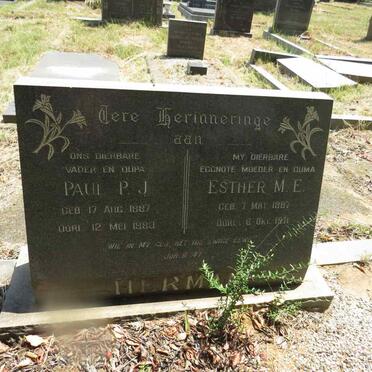 HERMAN Paul P.J. 1887-1980 & Esther M.E. 1887-1971