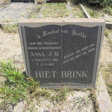 HIET Anna J.M., BRINK nee STOLTZ 1912-1967
