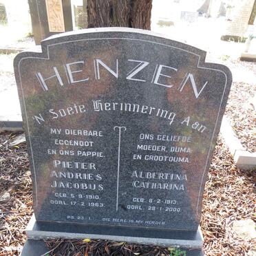 HENZEN Pieter Andries Jacobus 1910-1963 & Albertina Catharina 1913-2000