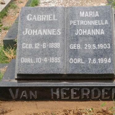 HEERDEN Gideon Johannes, van 1899-1985 &amp; Maria Petronella Johanna 1903-1994