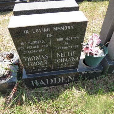 HADDEN Thomas Turner 1924-1991 & Nellie Johanna 1922-2003