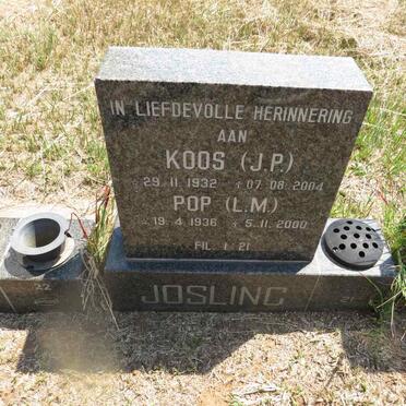 JOSLING J.P. 1932-2004 & L.M. 1936-2000