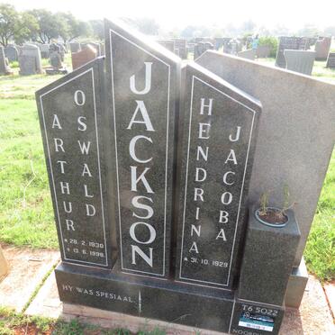 JACKSON Arthur Oswald 1930-1998 & Hendrina Jacoba 1929- 