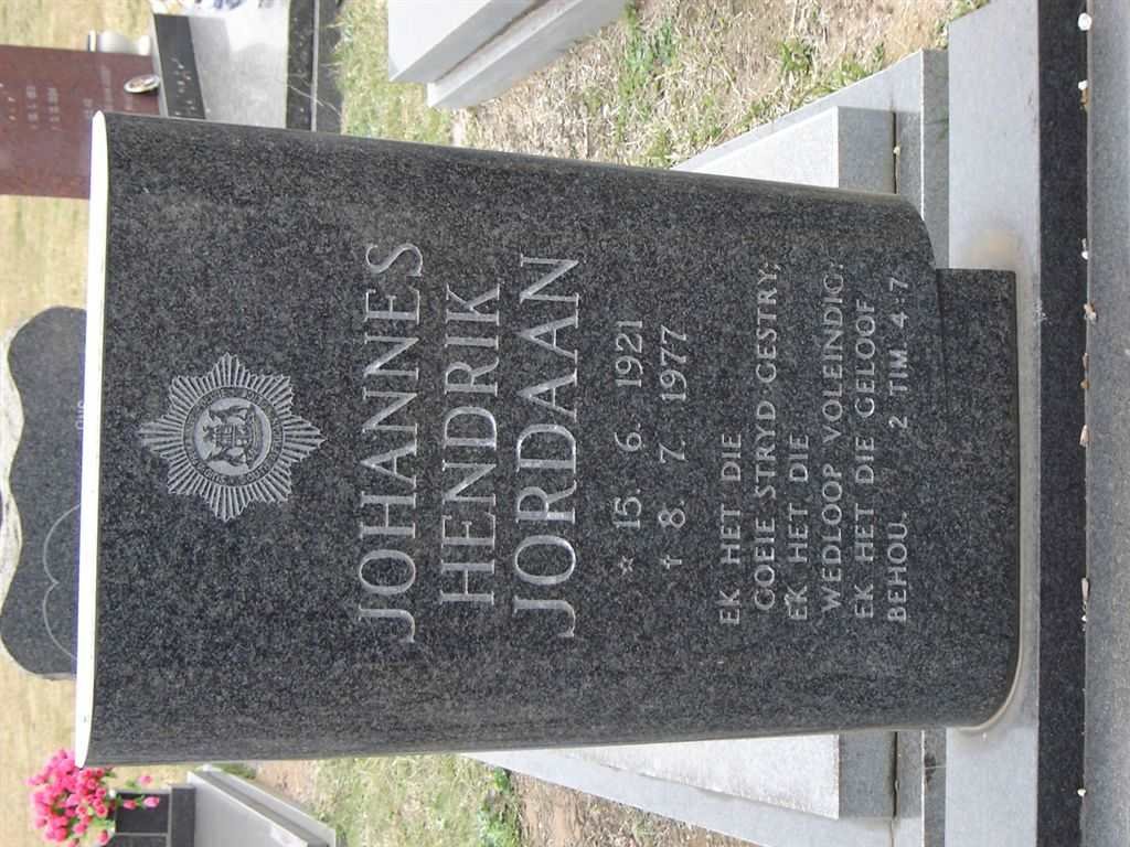 JORDAAN Johannes Hendrik 1921-1977