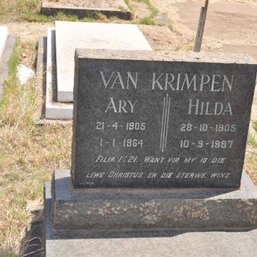 KRIMPEN Ary, van 1905-1964 &amp; Hilda 1905-1987