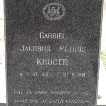 KRUGER Gabriel Jakobus Petrus 1944-1969