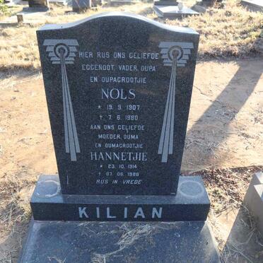 KILIAN Nols 1907-1980 & Hannetjie 1914-1986