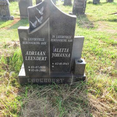 LOCKHORST Adriaan Leendert 1936-2000 & Aletta Johanna 1943-