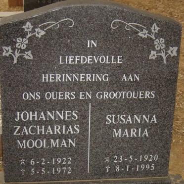KRIEK Johannes Zacharias Moolman 1922-1972 &amp; Susanna Maria 1920-1995
