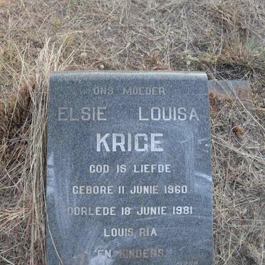 KRIGE Elsie Louisa 1960-1981