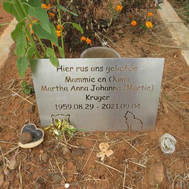 KRUGER Martha Anna Johanna 1959-2021