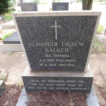 KALKER Elisabeth Therese nee SCHWARZ 1920-1964