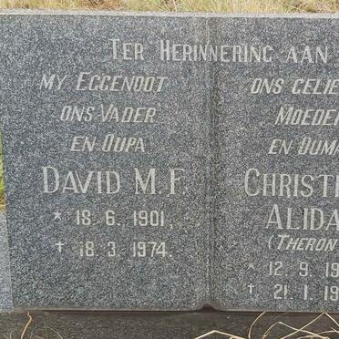 KRUGER David M.F. 1901-1974 & Christina Alida THERON 1908-1983