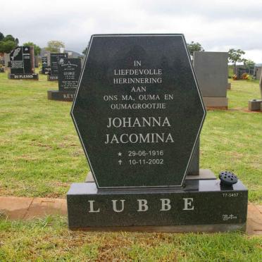 LUBBE Johanna Jacomina 1916 -2002