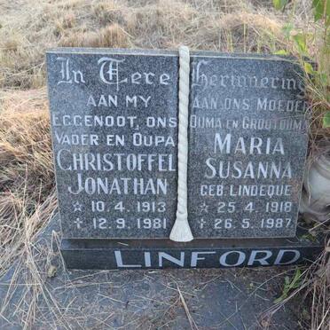 LINFORD Christoffel Jonathan 1913-1981 & Maria Susanna LINDEQUE 1918-1987