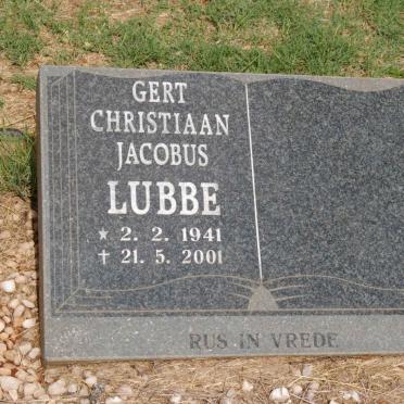 LUBBE Gert Christiaan Jacobus 1941-2001