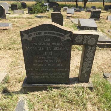 LUUS Maria Aletta Susanna nee BROODRICK 1910-1968