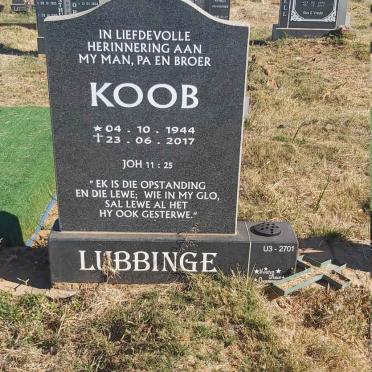 LUBBINGE Koob 1944-2017