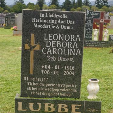LUBBE Leonora Debora Carolina nee DROSKIE 1916-2004