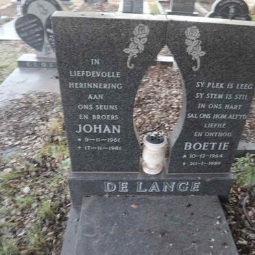 LANGE Johan, de 1961-1981 :: LANGE Boetie, de 1964-1989