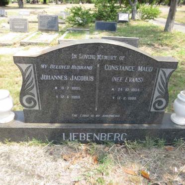 LIEBENBERG Johannes Jacobus 1905-1969 & Constance Maud EVANS 1904-1988