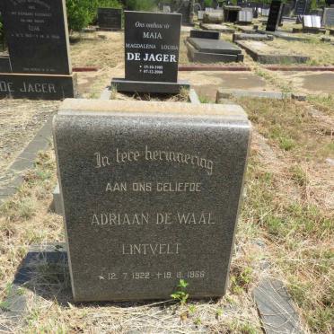 LINTVELT Adriaan De Waal 1922-1966