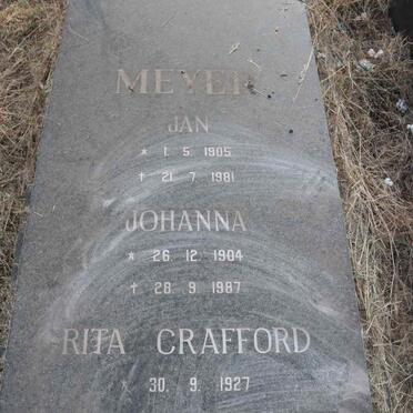 MEYER Jan 1905-1981 & Johanna 1904-1987 :: CRAFFORD Rita 1927-2007