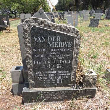 MERWE Pieter Ludolf, van der 1931-1997 & Anna Elizabeth 1919-2010