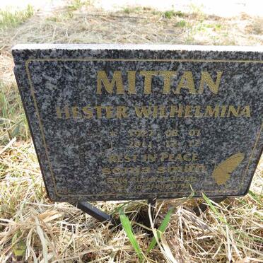 MITTAN Hester Wilhelmina 1927-2011