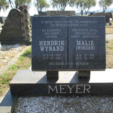 MEYER Hendrik Wynand 1907-1986 &amp; Malie 1916-2012