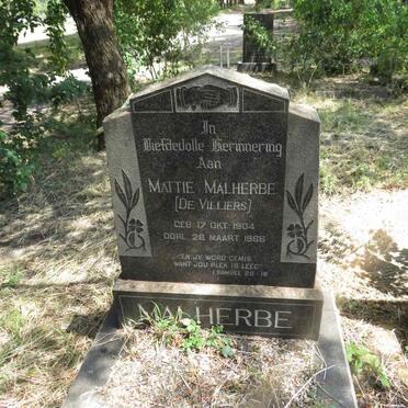 MALHERBE Mattie nee DE VILLIERS 1904-1966