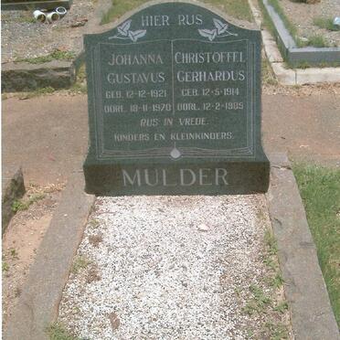 MULDER Christoffel Gerhardus 1914-1985 &amp; Johanna Gustavus VENTER 1921-1970