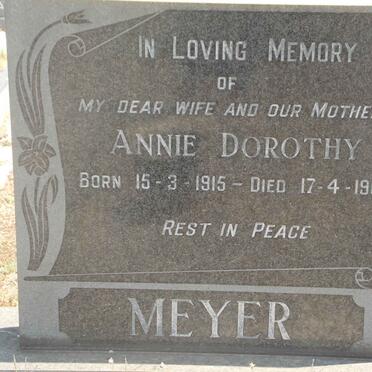 MEYER Annie Dorothea nee TATE 1915-1966