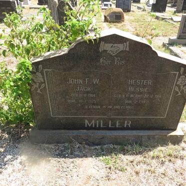 MILLER John F.W. 1904-1975 & Hester V.D. MERWE 1914-1971