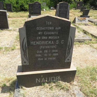 NAUDE Hendrieka S.C. nee POTGIETER 1909-1968