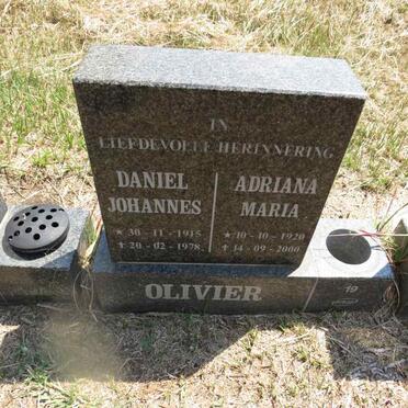 OLIVIER Daniel Johannes 1915-1978 & Adriana Maria 1920-2000