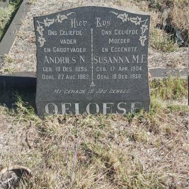 OELOFSE Andries N. 1895-1982 &amp; Susanna M.E. 1904-1958