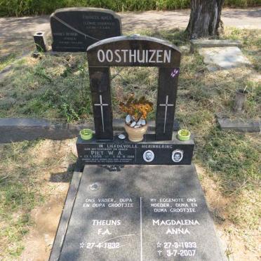 OOSTHUIZEN Theuns F.A. 1932-  & Magdalena Anna 1933-2007 :: OOSTHUIZEN Piet W.A. 1956-1981