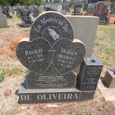 OLIVIERA Anibal Silva, de 1941-2013 :: DE OLIVIERA Paulo 1972-1997 & Suzan MARITZ 1971-1997 
