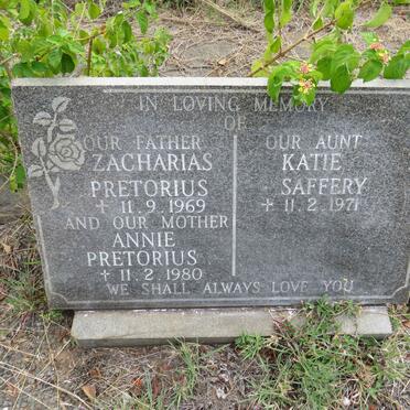 PRETORIUS Zacharias -1969 & Annie -1980 :: SAFFERY Katie -1971