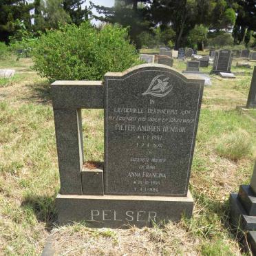 PELSER Pieter Andries Hendrik 1907-1970 & Anna Francina 1906-1994