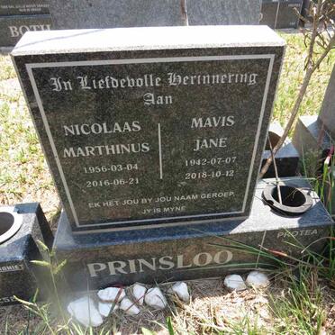 PRINSLOO Nicolaas Marthinus 1956-2016 & Mavis Jane 1942-2018