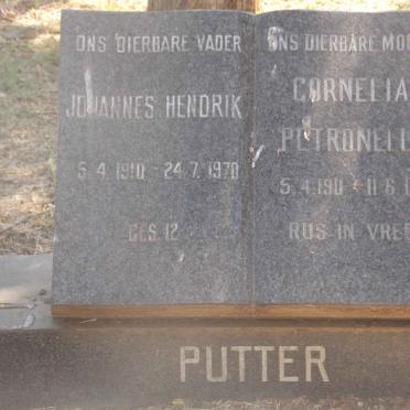PUTTER Johannes Hendrik 1910-1970 &amp; Cornelia Petronella 1911-1982