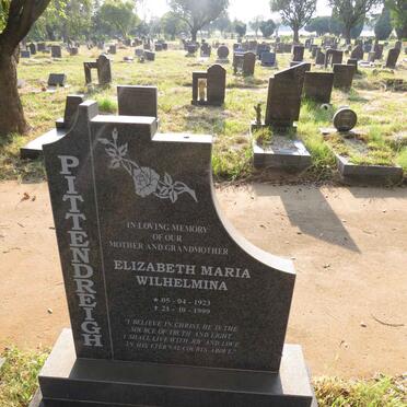 PITTENDREIGH Elizabeth Maria Wilhelmina 1923-1999