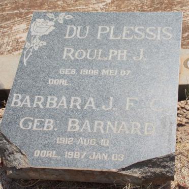 PLESSIS Roulph J., du 1906- &amp; Barbara J.F.C. BARNARD 1912-1967