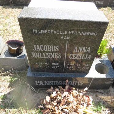 PANSEGROUW Jacobus Johannes 1930-2007 & Anna Cecilia 1931-2008