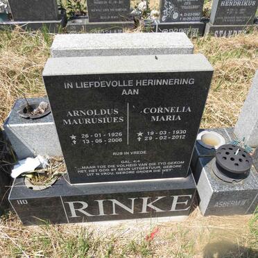 RINKE Arnoldus Maurusiues 1926-2006 & Cornelia Maria 1930-2012