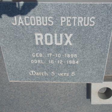 ROUX Jacobus Petrus 1898-1984