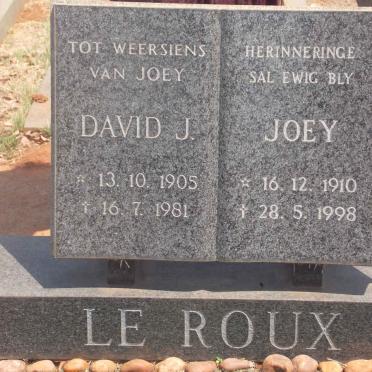 ROUX David J, le 1905-1981 &amp; Joey 1910-1995