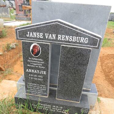 RENSBURG Annatjie, Janse van 1942-2022